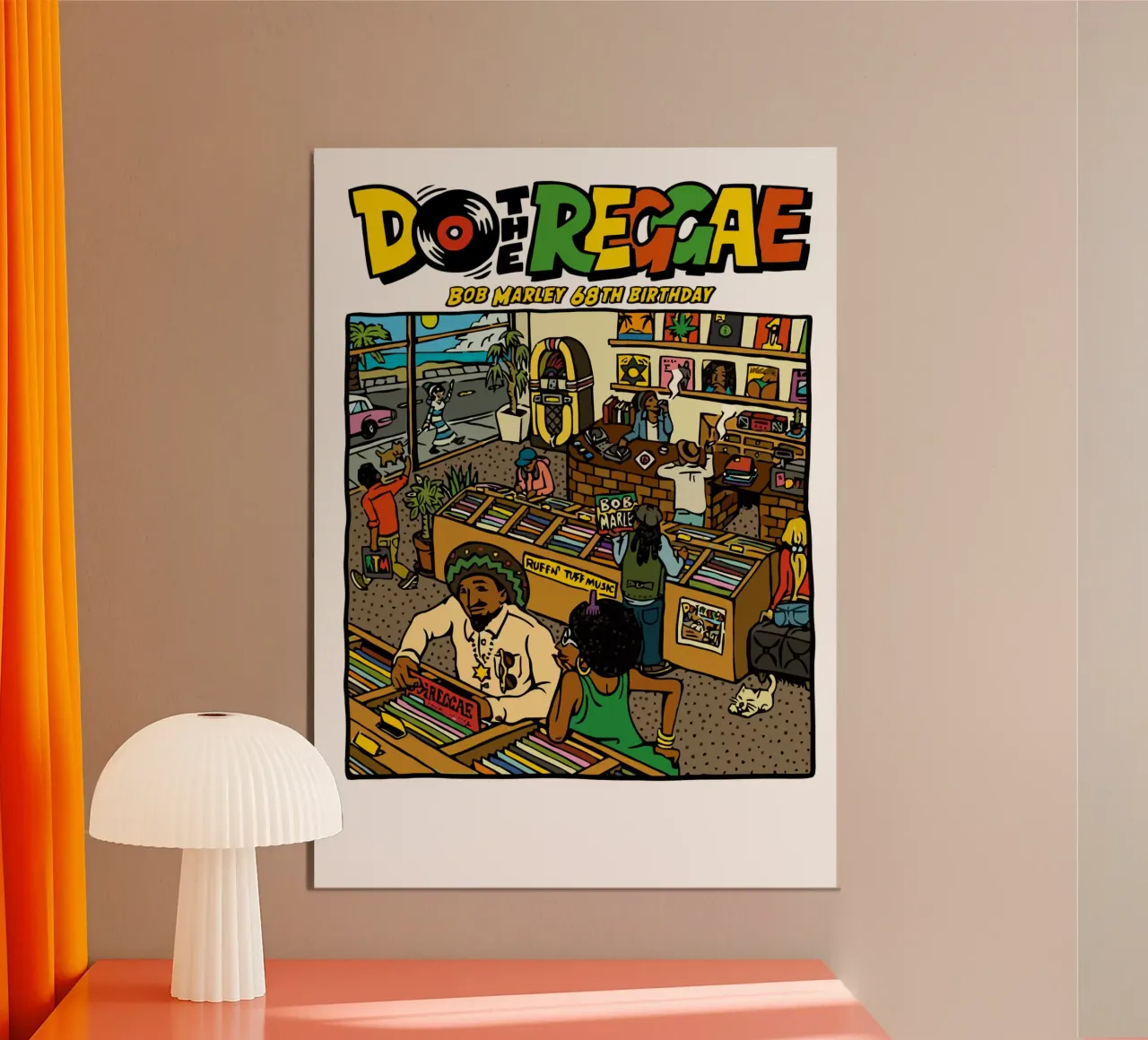 Do The Reggae Bob Marley Birthday poster con telaio in legno da Nadirsungga