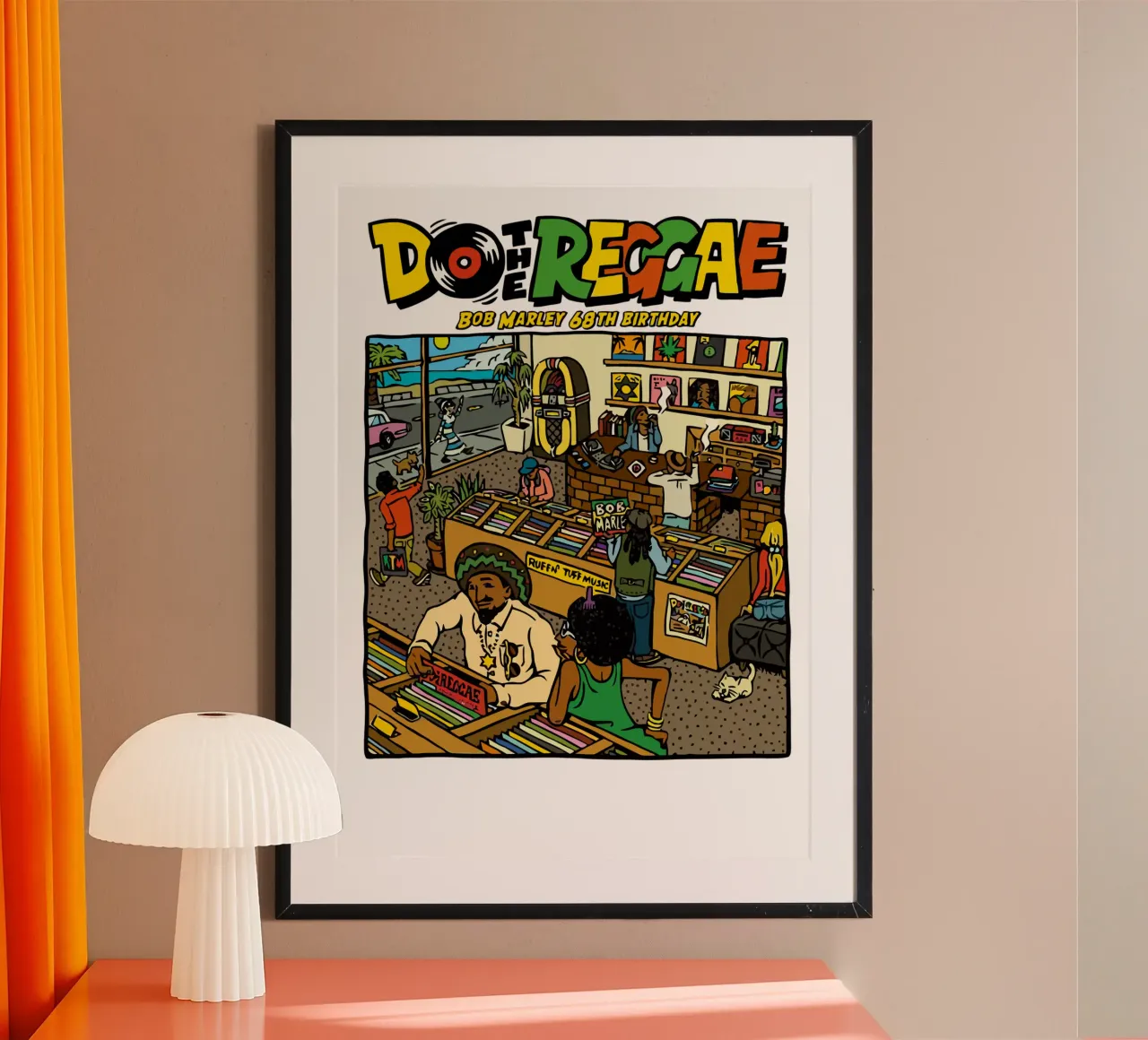 Do The Reggae Bob Marley Birthday poster con telaio in legno da Nadirsungga