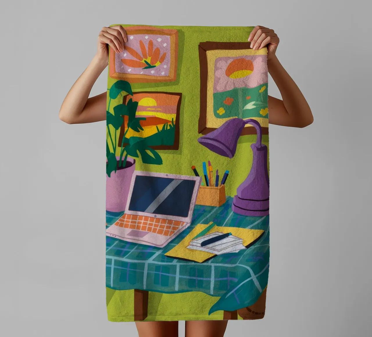 Creatieve hoek Vibe badhanddoek van Aurora Muse