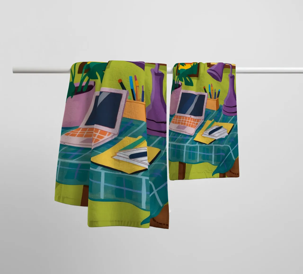 Creatieve hoek Vibe badhanddoek van Aurora Muse