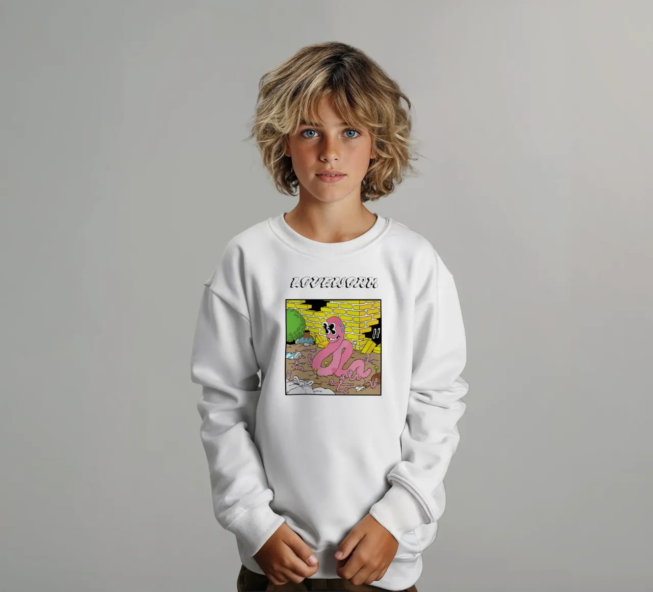 ver de l'amour sweat enfant de Green