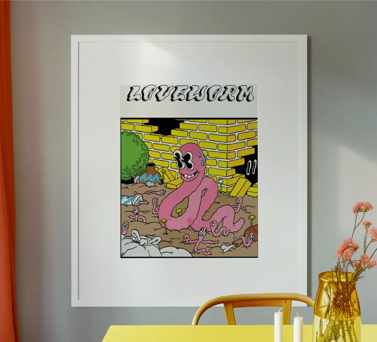 verme d'amore poster con telaio in plastica da Green