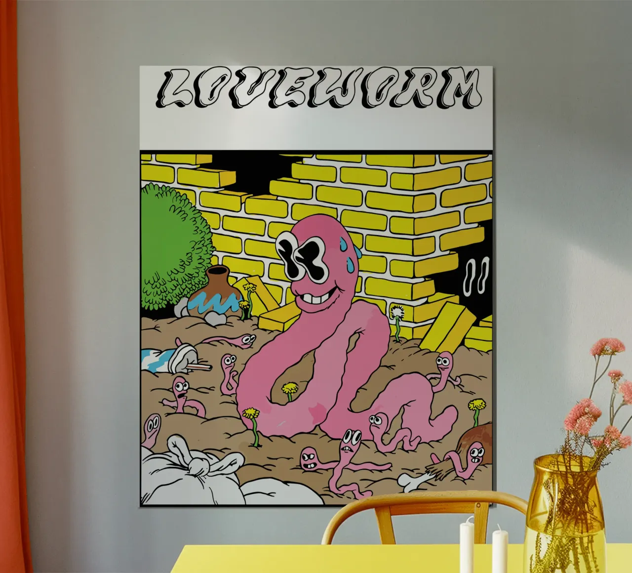 verme d'amore poster con telaio in plastica da Green