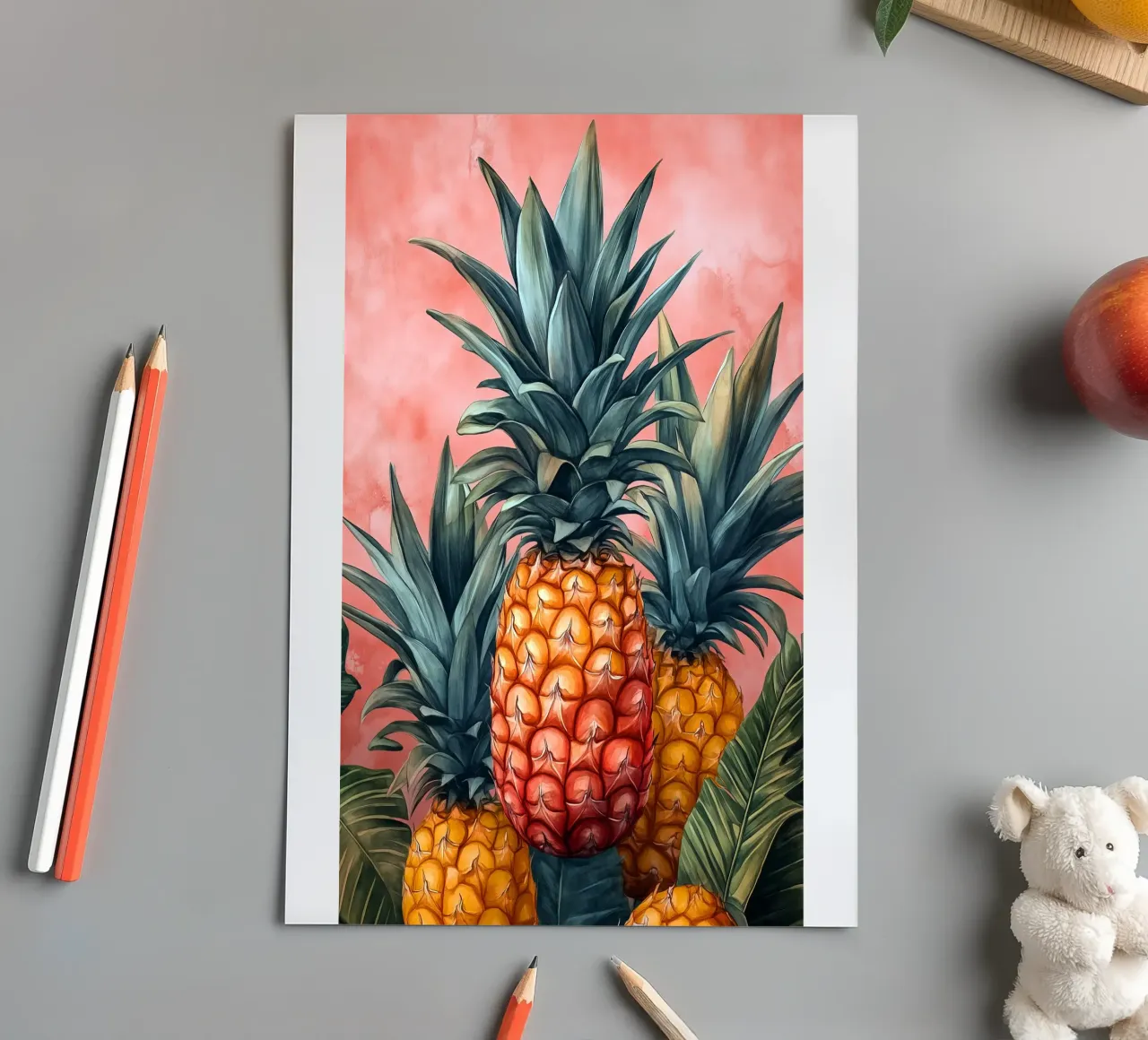 Ananas stickervel van Justyna Jaszke JBJart
