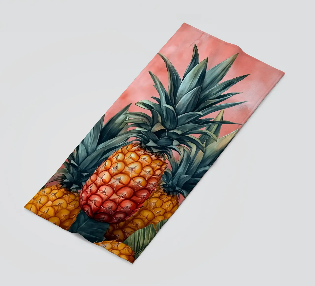 Pineapples beach towel by Justyna Jaszke JBJart