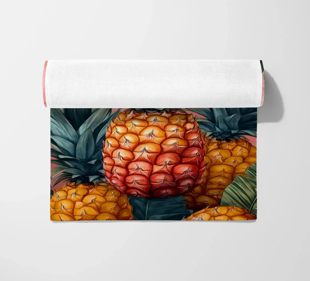 Pineapples beach towel by Justyna Jaszke JBJart