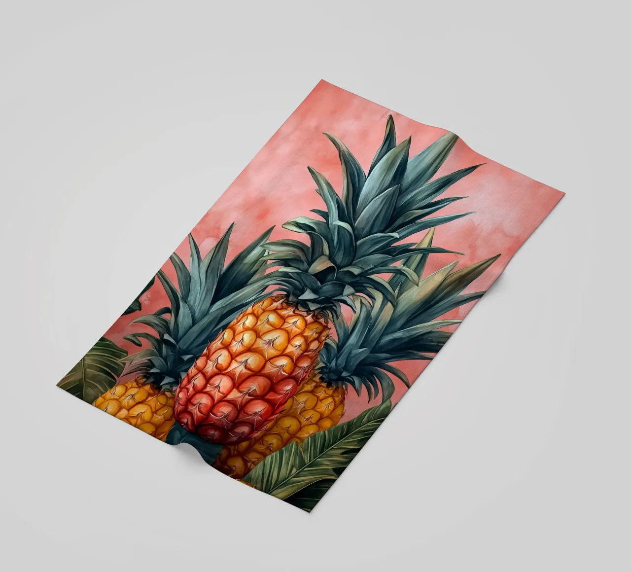 Pineapples beach towel by Justyna Jaszke JBJart