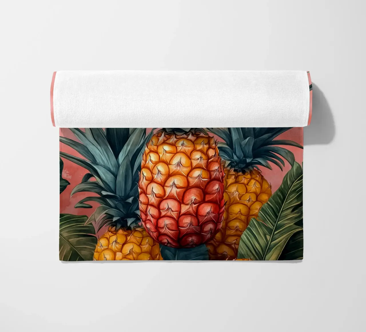 Pineapples beach towel by Justyna Jaszke JBJart