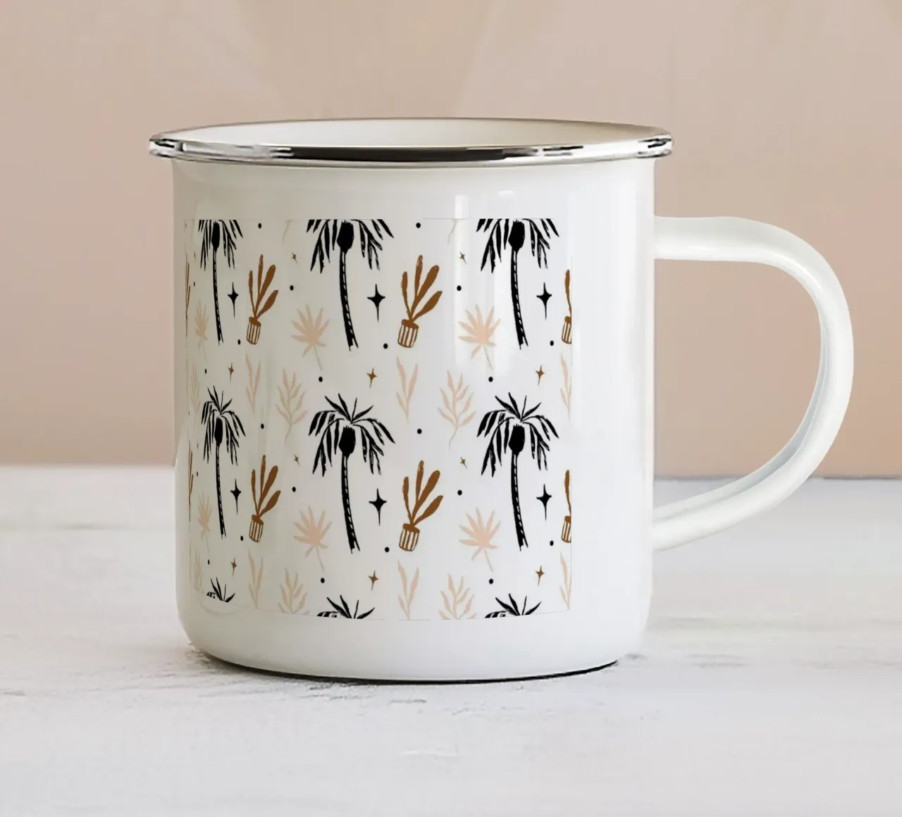 Seaside Pattern No 01 Emaille Tasse von treechild