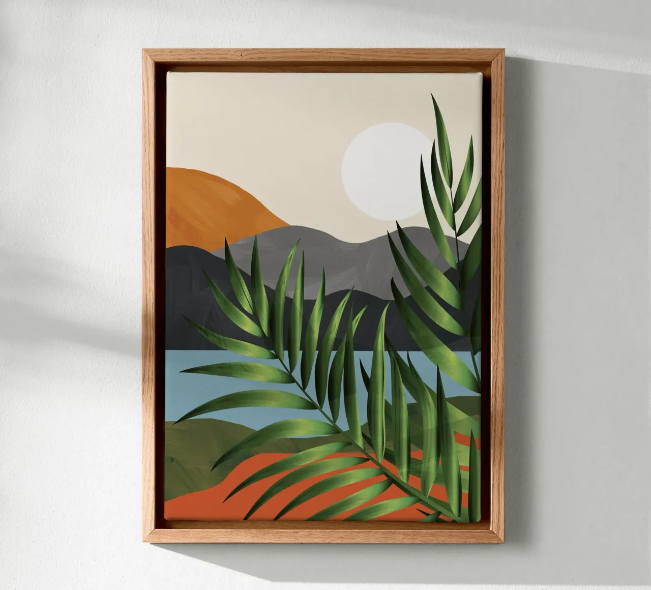 Abstract Tropical Art 4 canvas met Baklijst van cityart