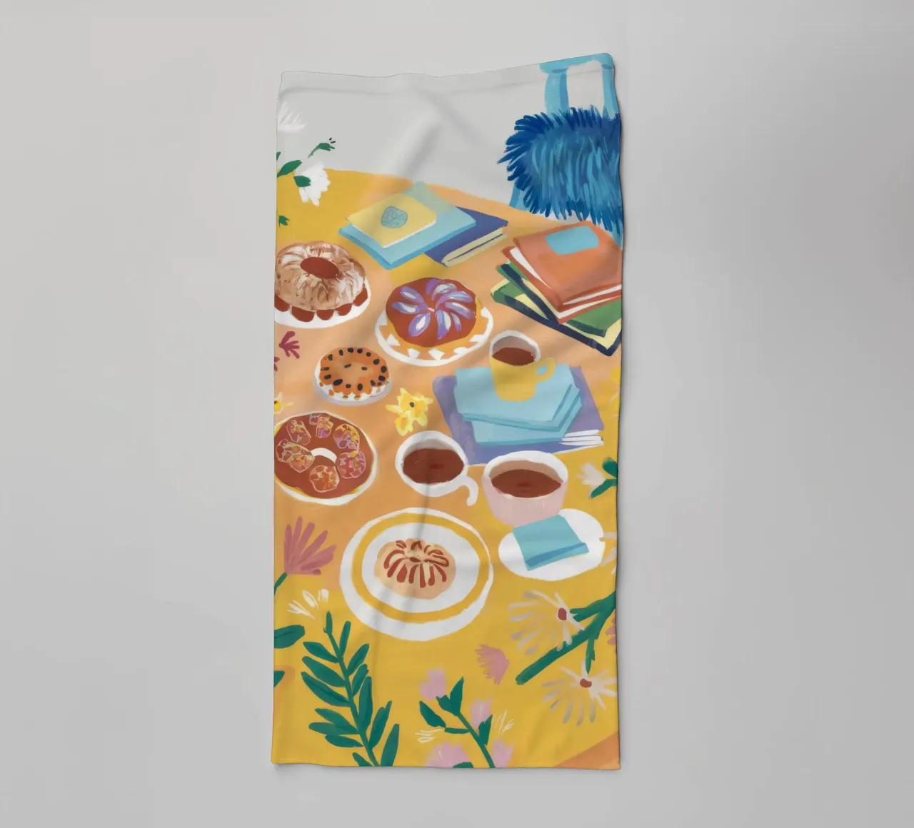 Pastry Reading Joy towel by Aurora Muse
