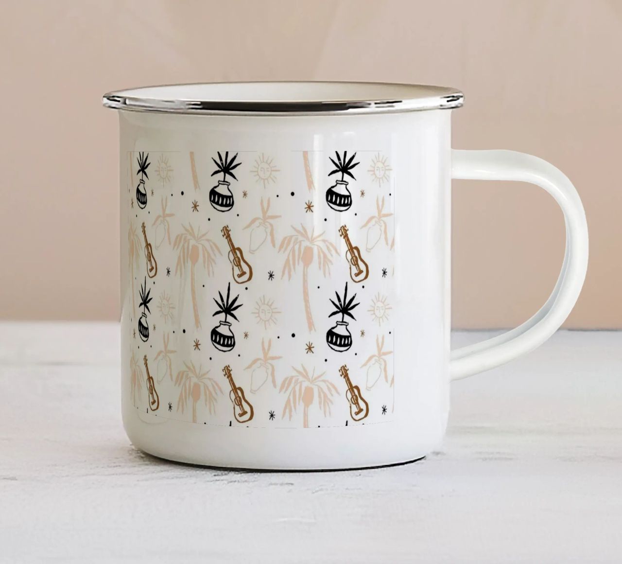 Seaside Pattern No 02 tazza in smalto da treechild