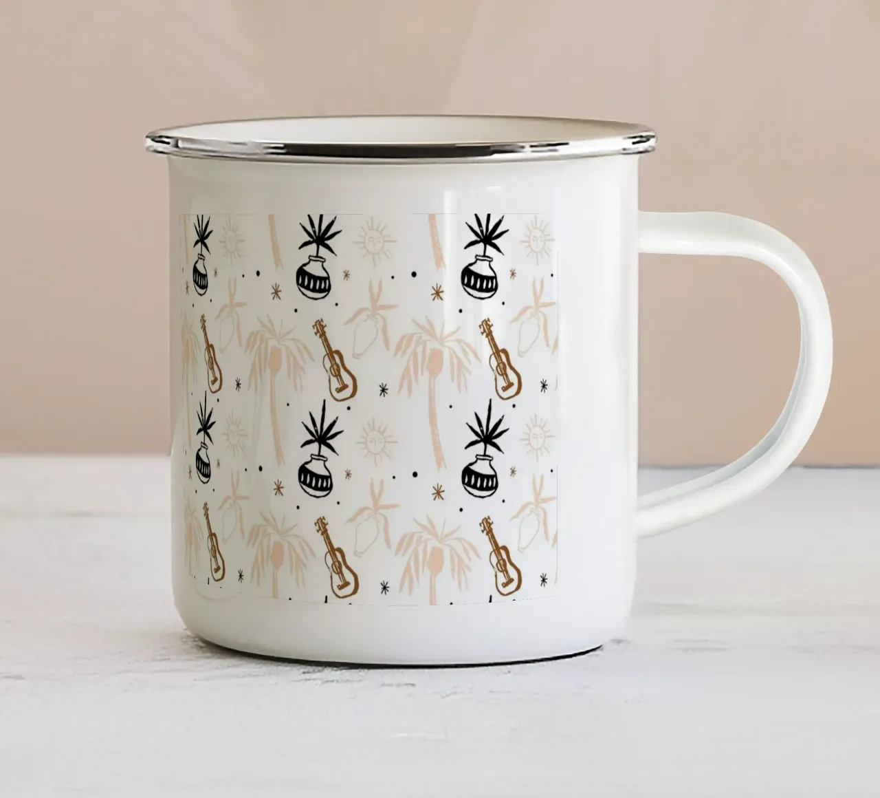Seaside Pattern No 02 tazza in smalto da treechild