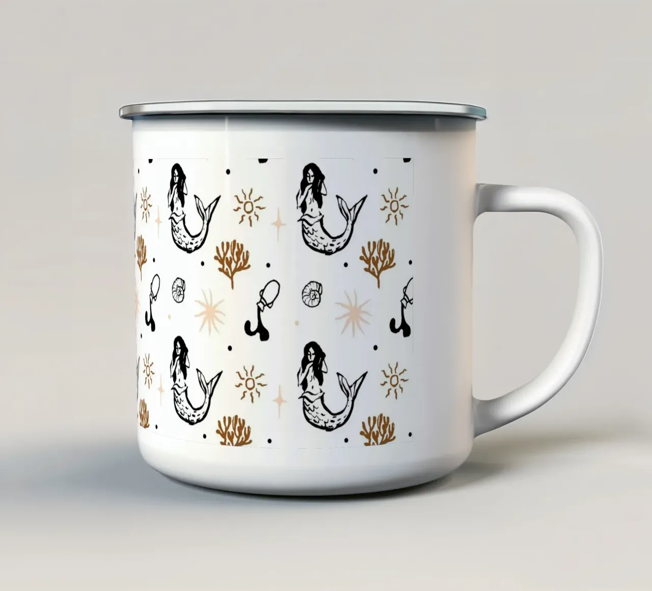 Seaside Pattern No 03 mug en émail de treechild
