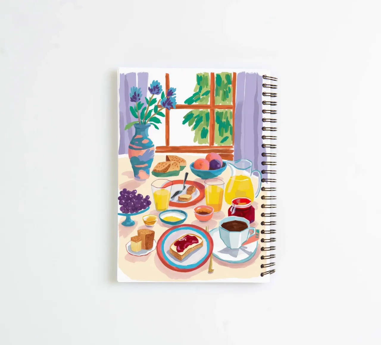 Sunlit Breakfast Still spiral notebook by Aurora Muse