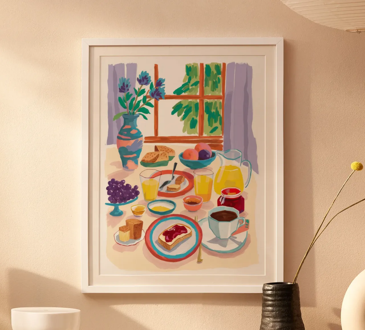 Colazione al sole Ancora poster con telaio in alluminio da Aurora Muse