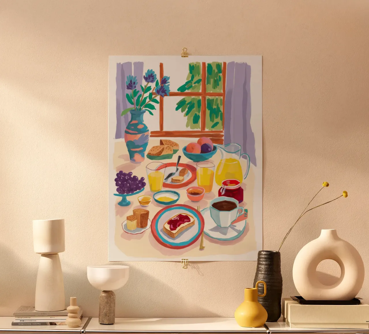 Colazione al sole Ancora poster con telaio in alluminio da Aurora Muse