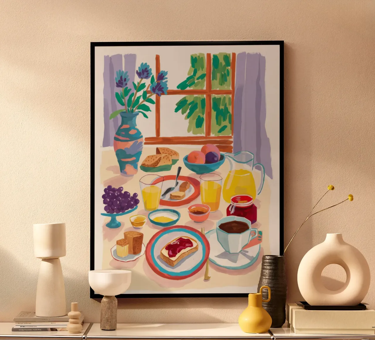 Colazione al sole Ancora poster con telaio in alluminio da Aurora Muse