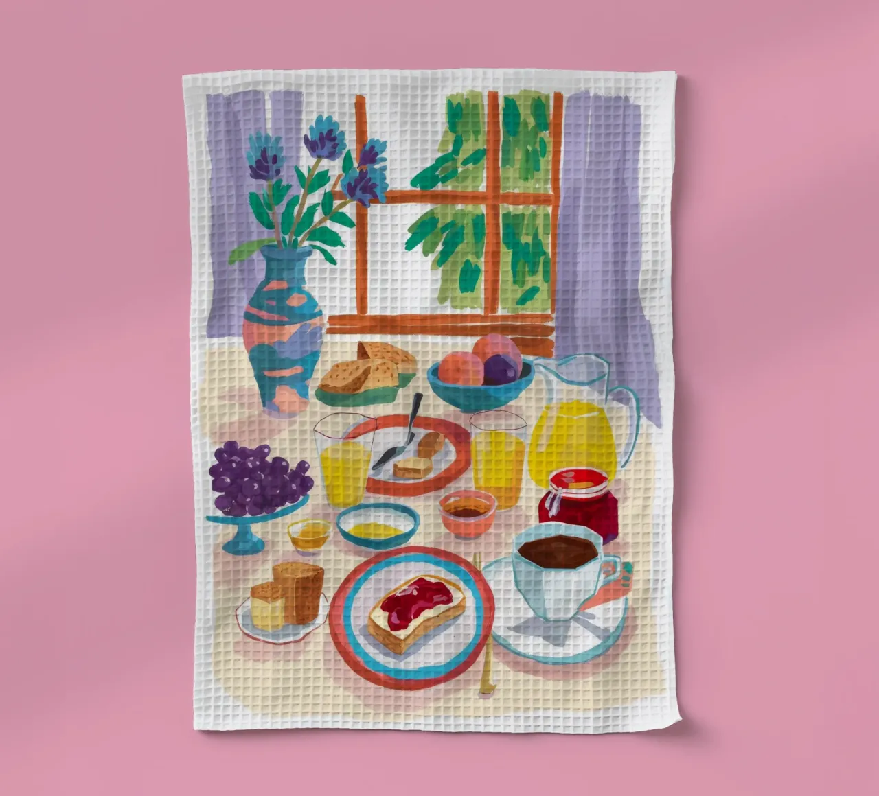 Sunlit Breakfast Still Geschirrtuch von Aurora Muse