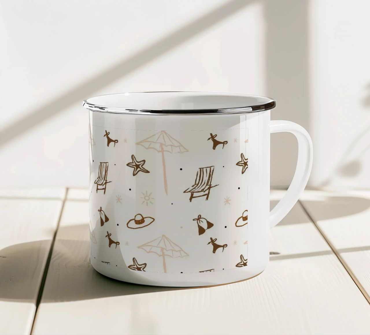 Seaside Pattern No 05 emaille mok van treechild