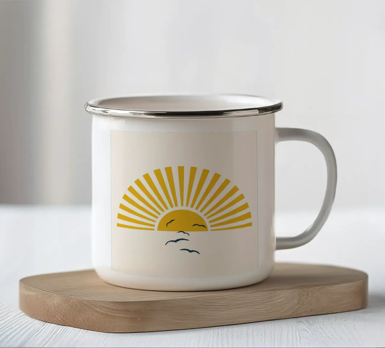 Minimalistic Summer I enamel mug by Nadjaa