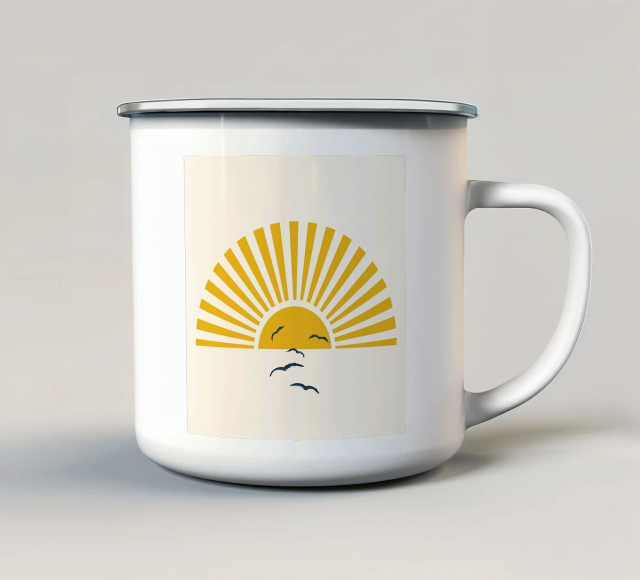 Minimalistic Summer I enamel mug by Nadjaa