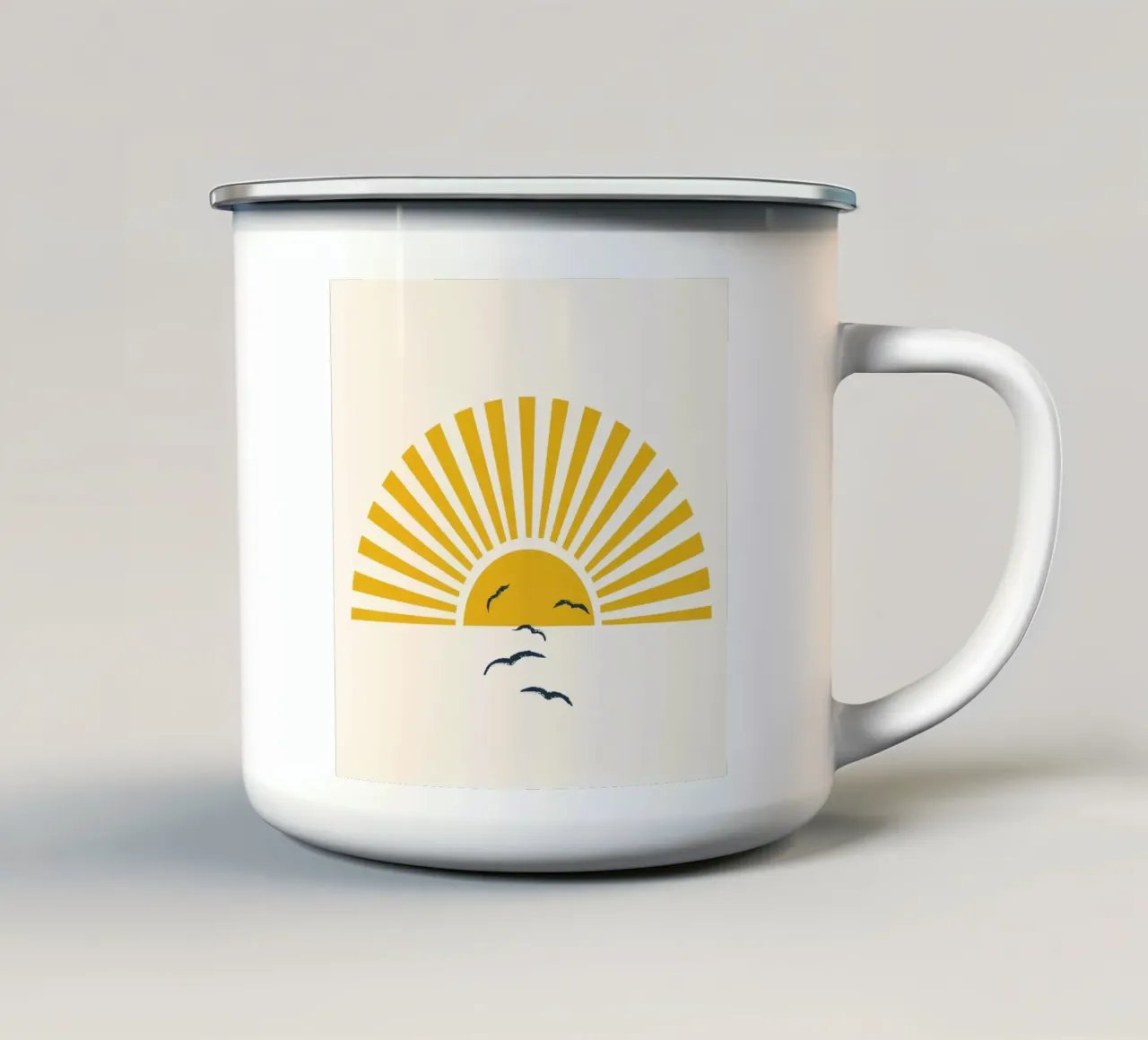 Minimalistic Summer I Emaille Tasse von Nadjaa