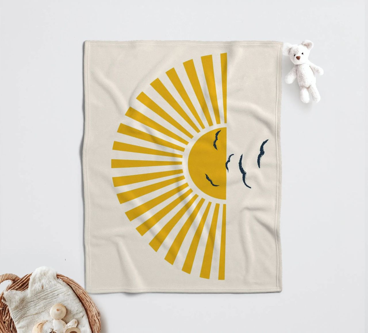 Minimalistic Summer I fleece blanket by Nadjaa