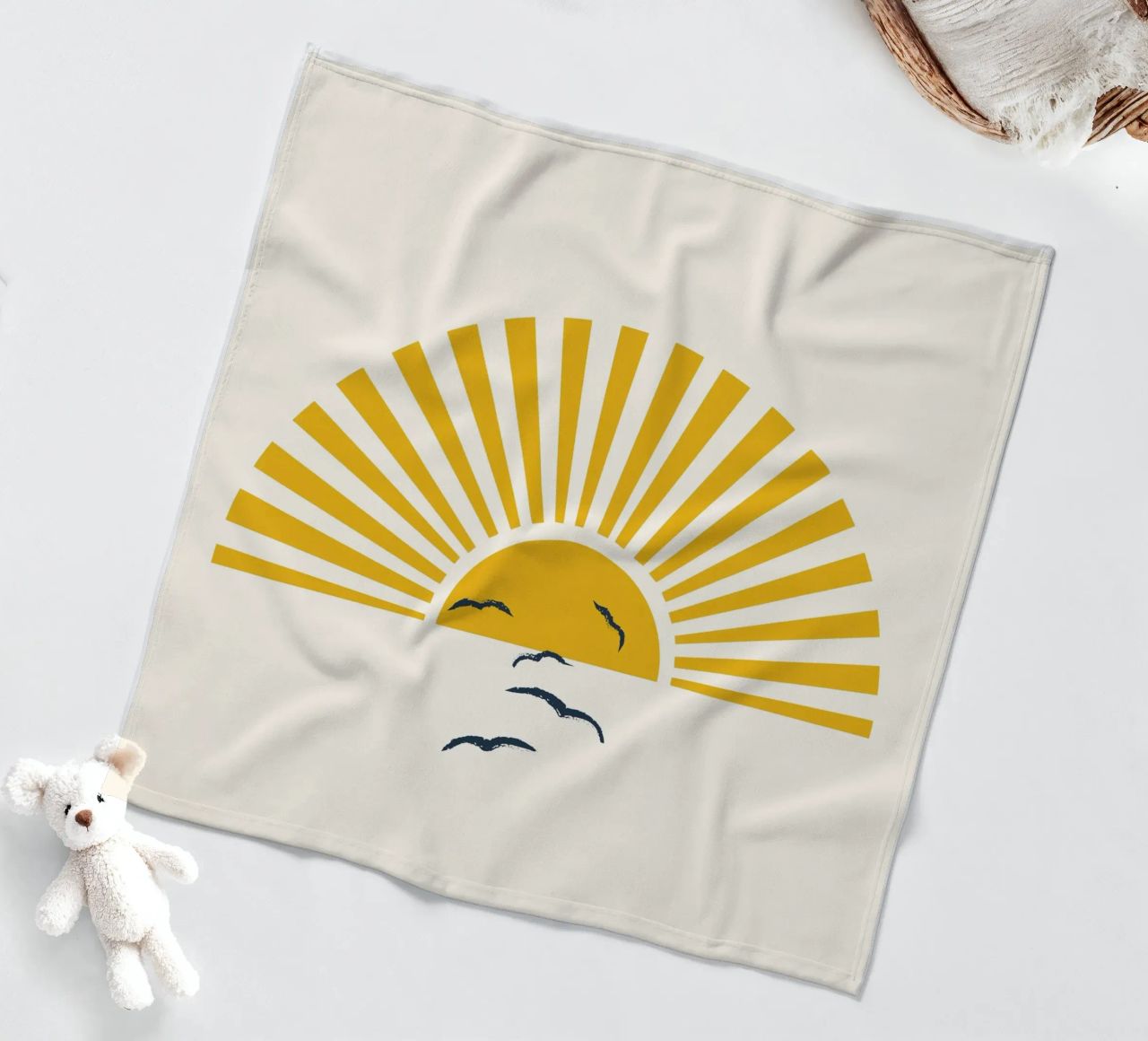 Minimalistic Summer I fleece blanket by Nadjaa