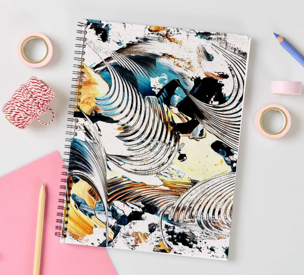 IDEAL GIFT 41 invers. spiral notebook by Thierry Vobmann Abstract painting