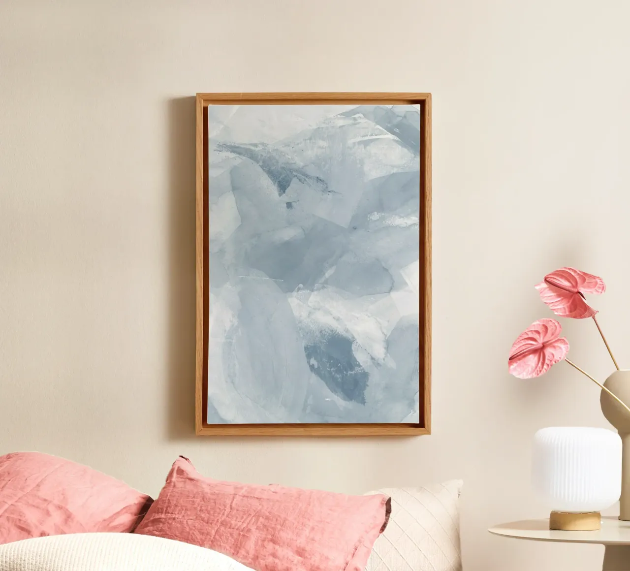 Pennellate di blu 6 tela con Cornice a cassetta da NouveauPrints