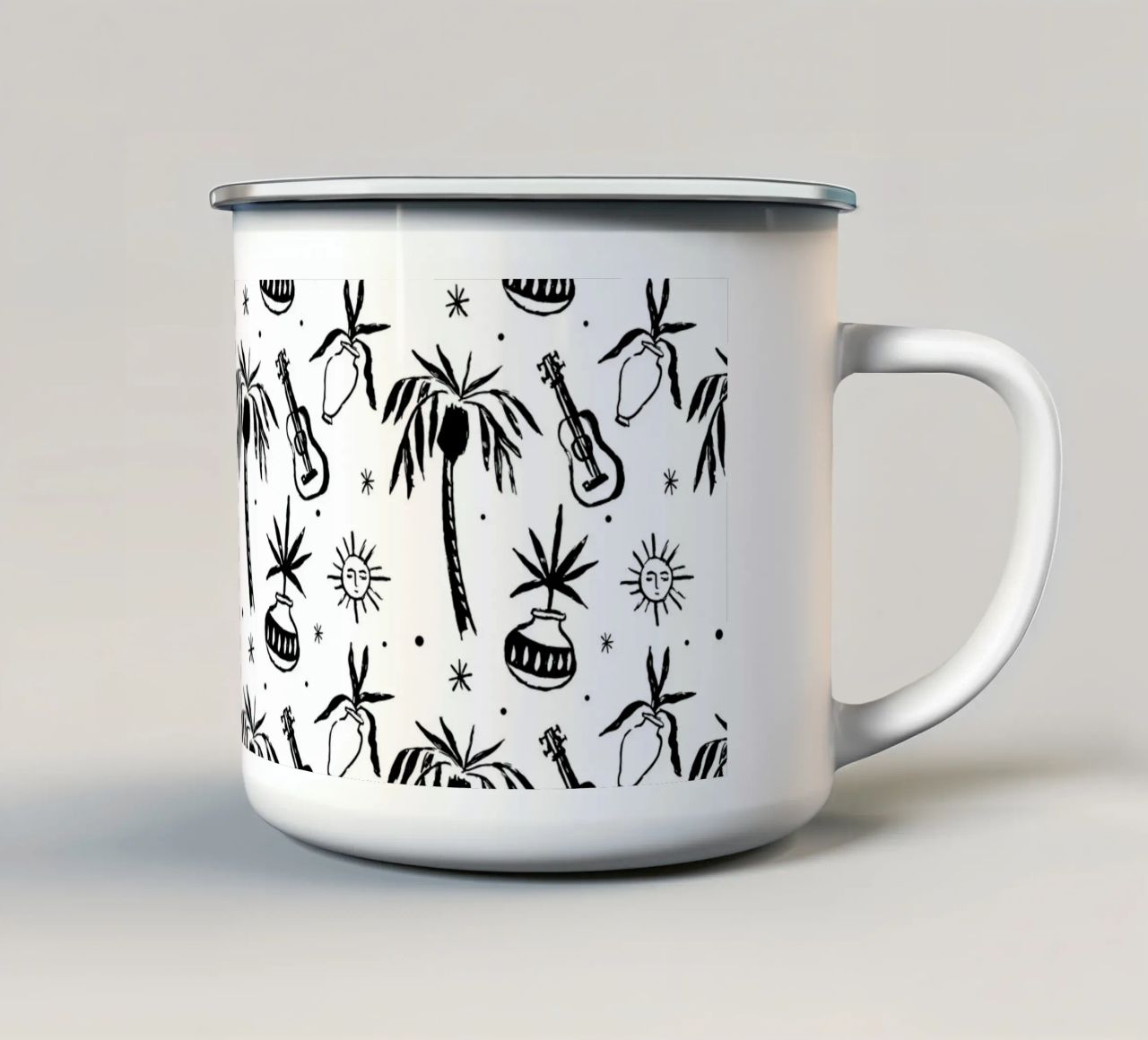 Seaside Pattern No 08 emaille mok van treechild
