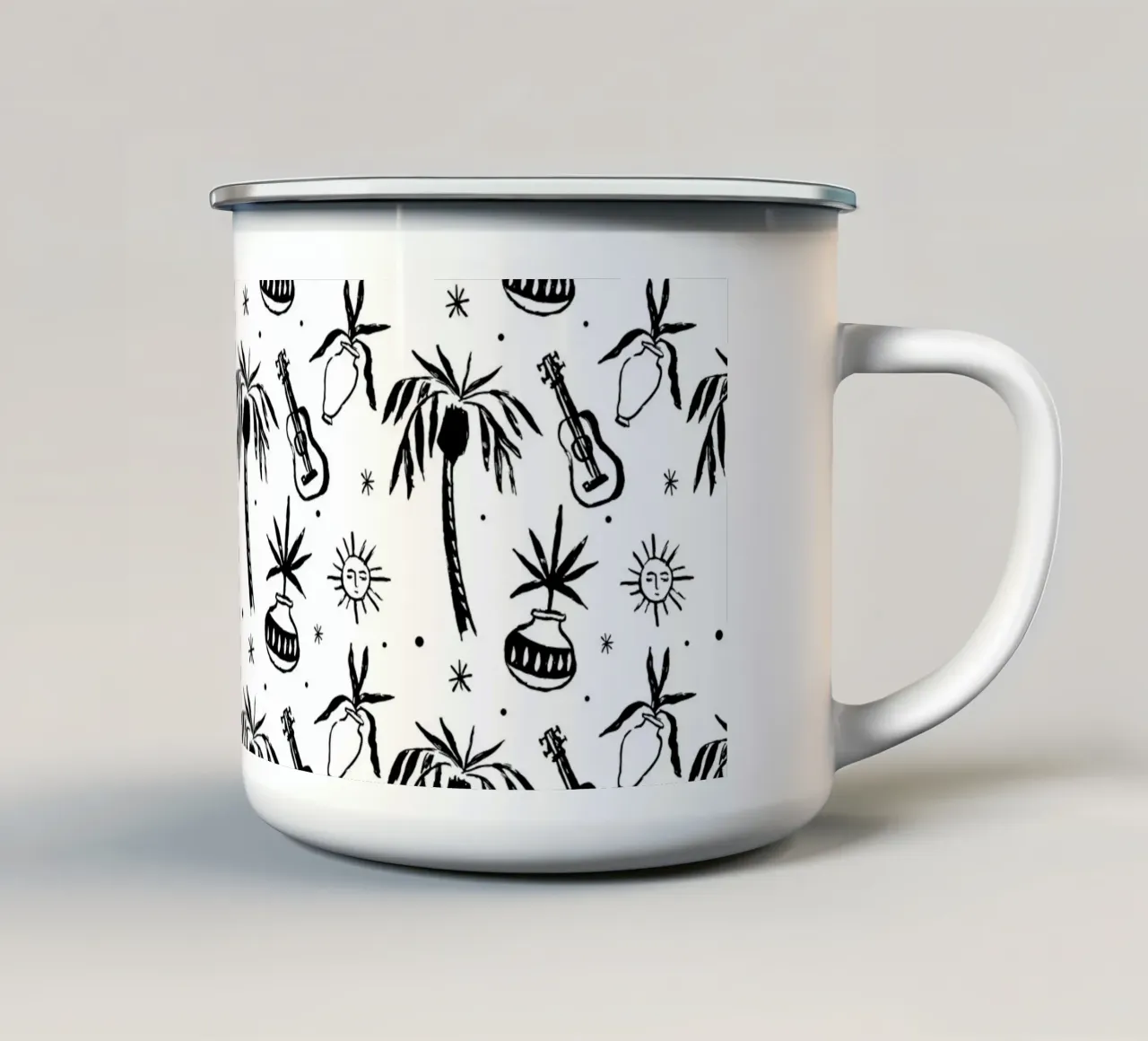 Seaside Pattern No 08 mug en émail de treechild
