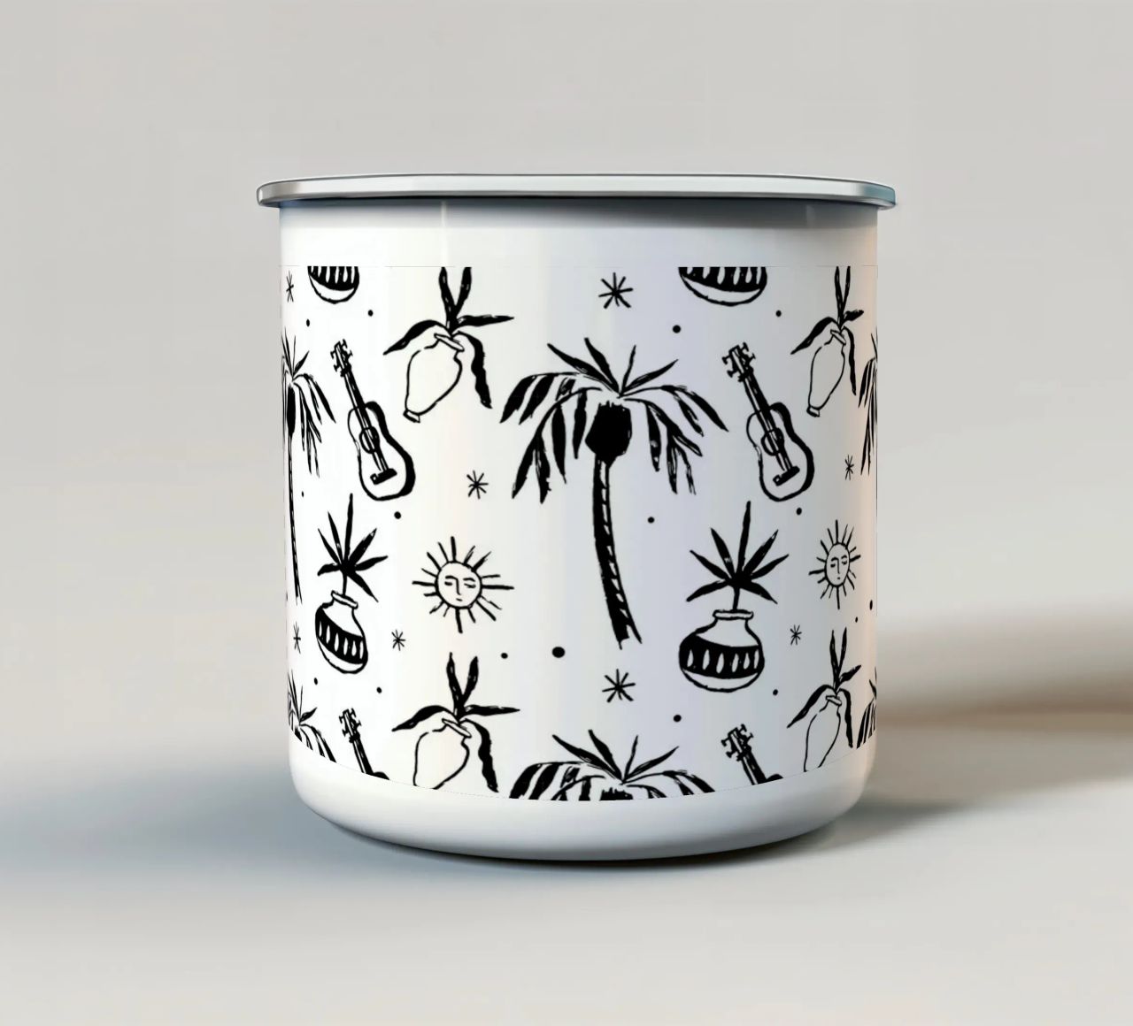Seaside Pattern No 08 emaille mok van treechild