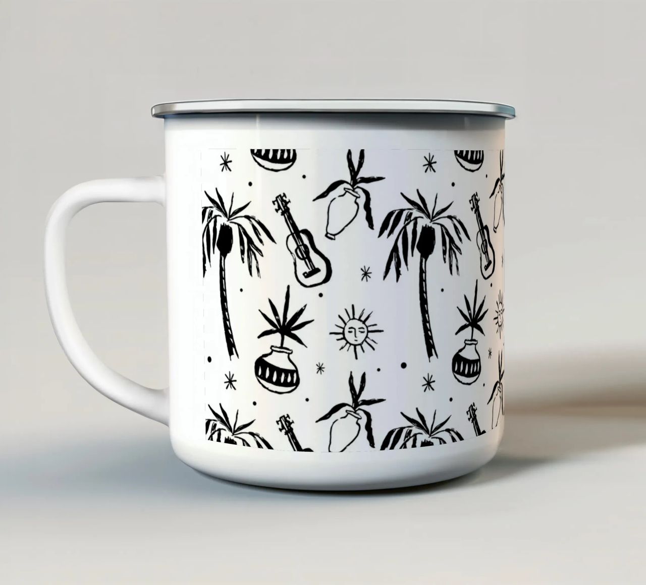 Seaside Pattern No 08 emaille mok van treechild