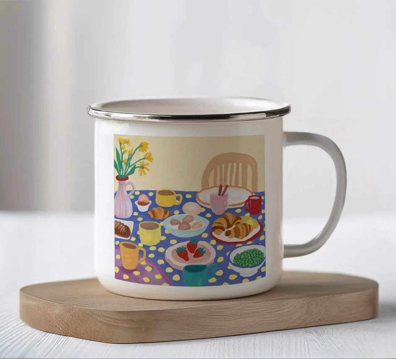 Mattina a pois tazza in smalto da Aurora Muse