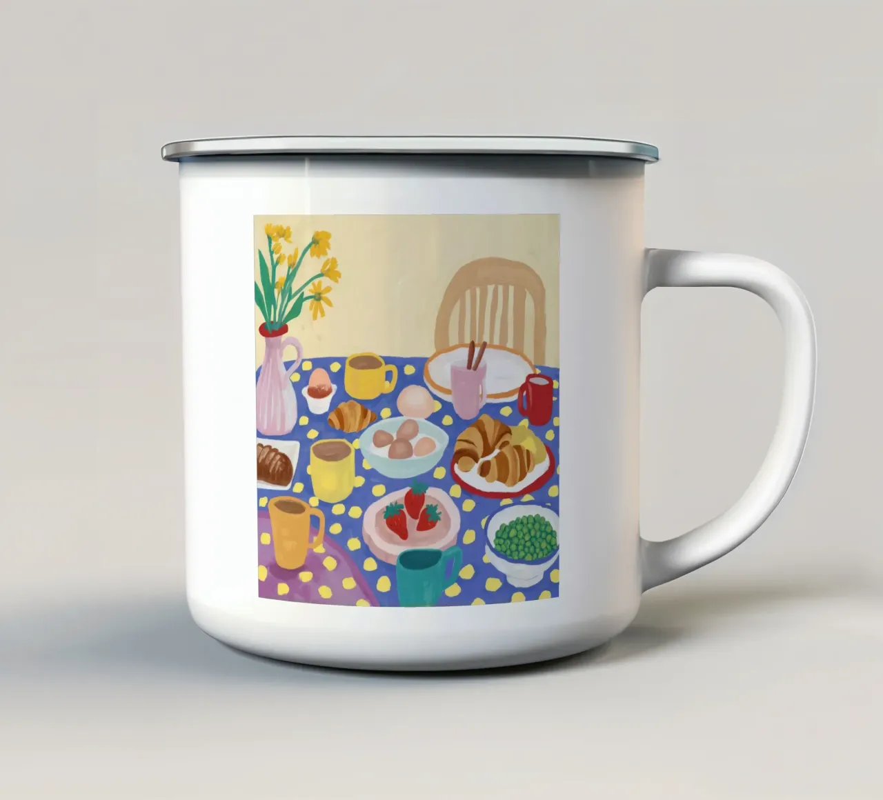 Mattina a pois tazza in smalto da Aurora Muse