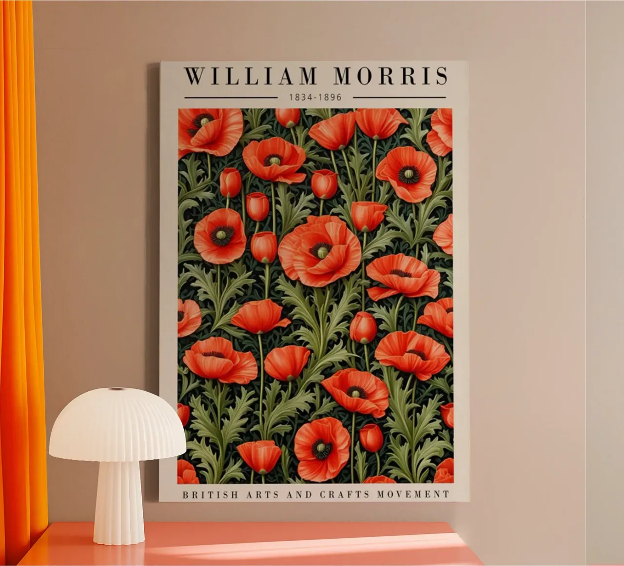 giardino papaveri orticoltura william morris tela con Cornice a cassetta da komo store