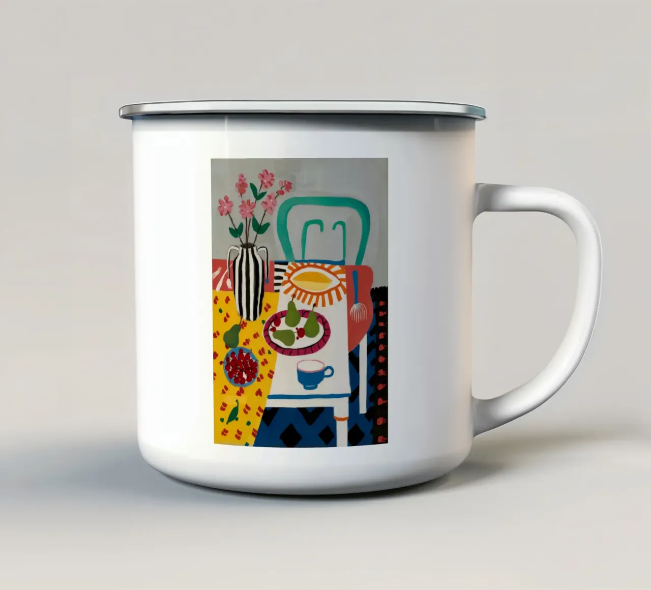 Frutta Calmata Sunstripe tazza in smalto da Aurora Muse