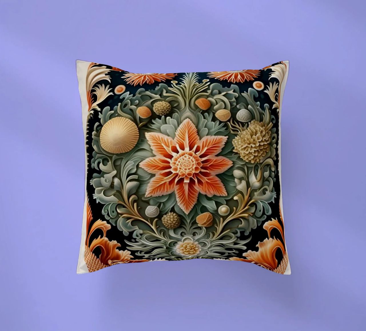 William Morris décoratif détails symétriques fleurs coussin de komo store