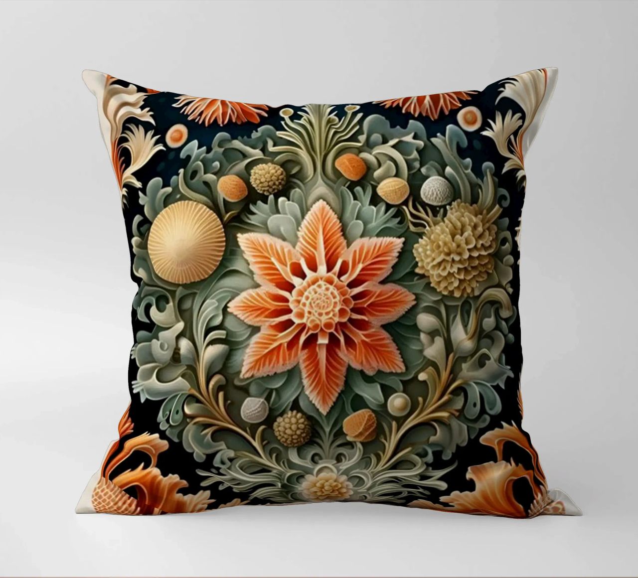 William Morris décoratif détails symétriques fleurs coussin de komo store