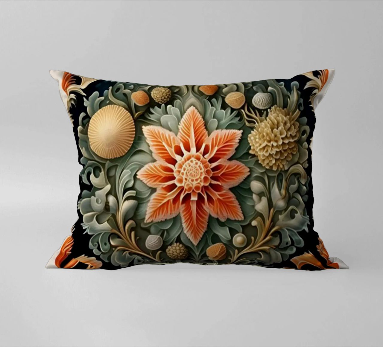 William Morris décoratif détails symétriques fleurs coussin de komo store
