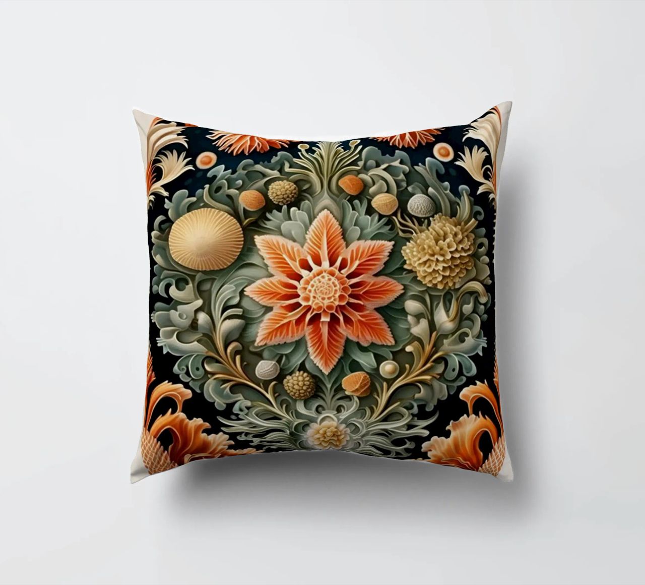 William Morris décoratif détails symétriques fleurs coussin de komo store