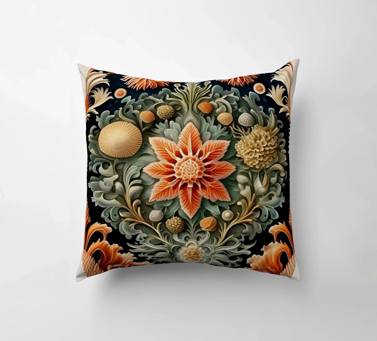William Morris décoratif détails symétriques fleurs coussin de komo store