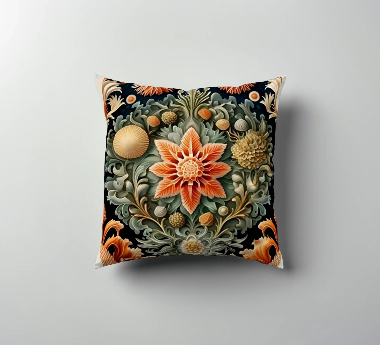 William Morris décoratif détails symétriques fleurs coussin de komo store
