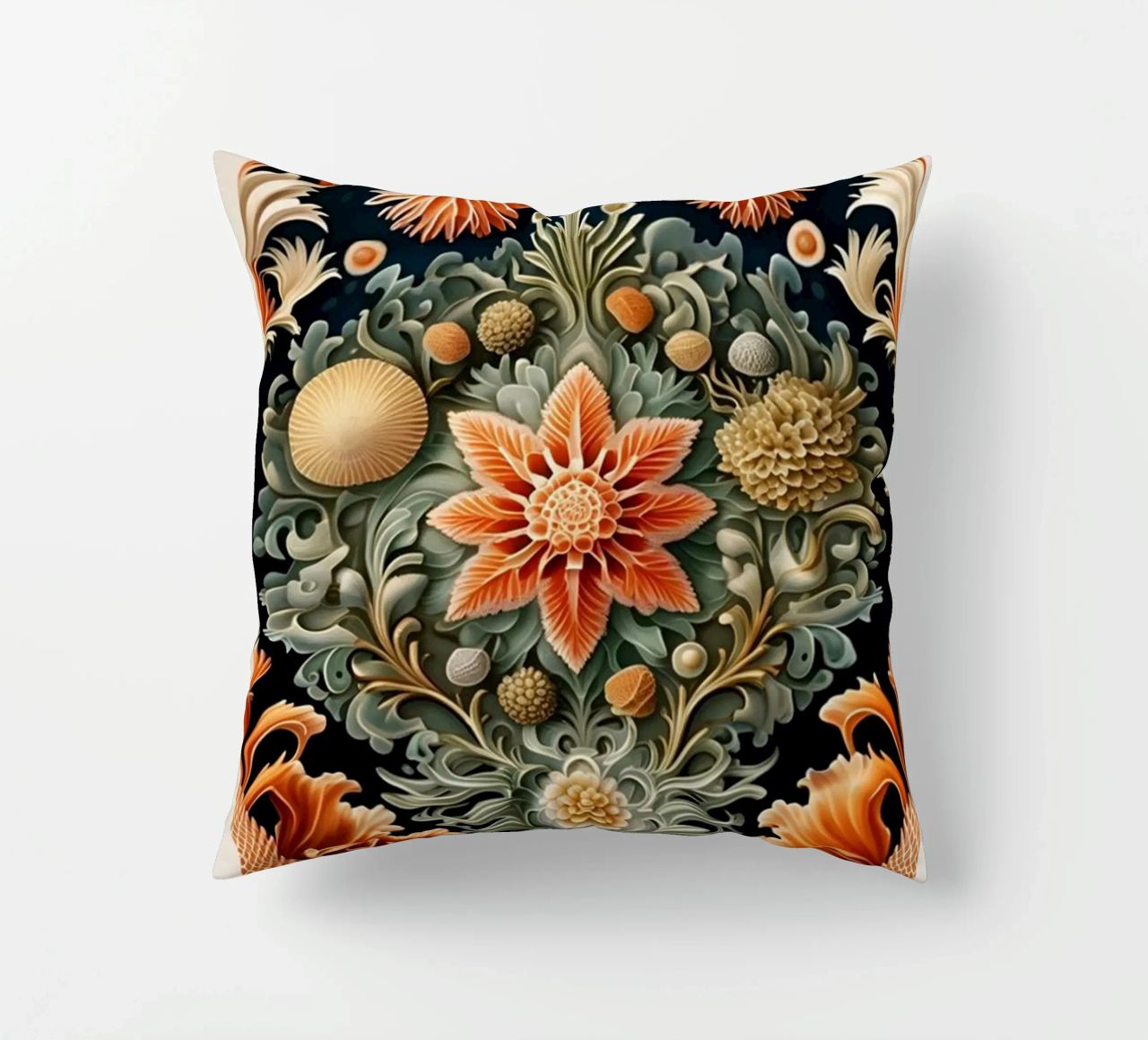 William Morris décoratif détails symétriques fleurs coussin de komo store