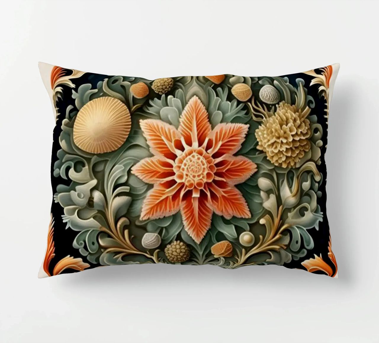 William Morris décoratif détails symétriques fleurs coussin de komo store