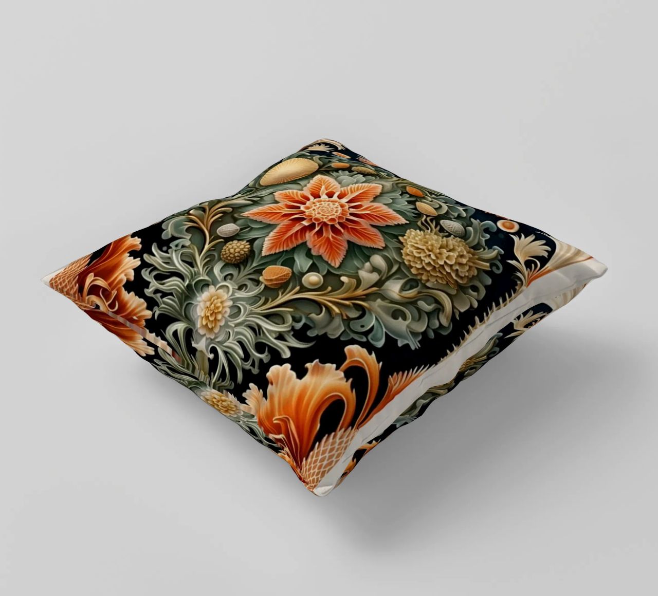 William Morris décoratif détails symétriques fleurs coussin de komo store