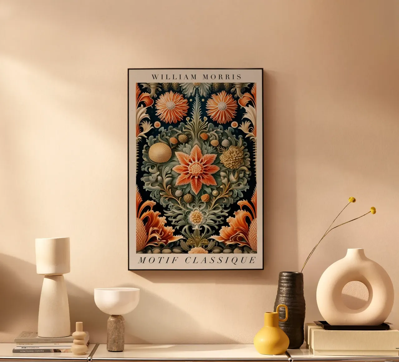 William Morris fiori decorativi simmetrici alluminio dibond da komo store