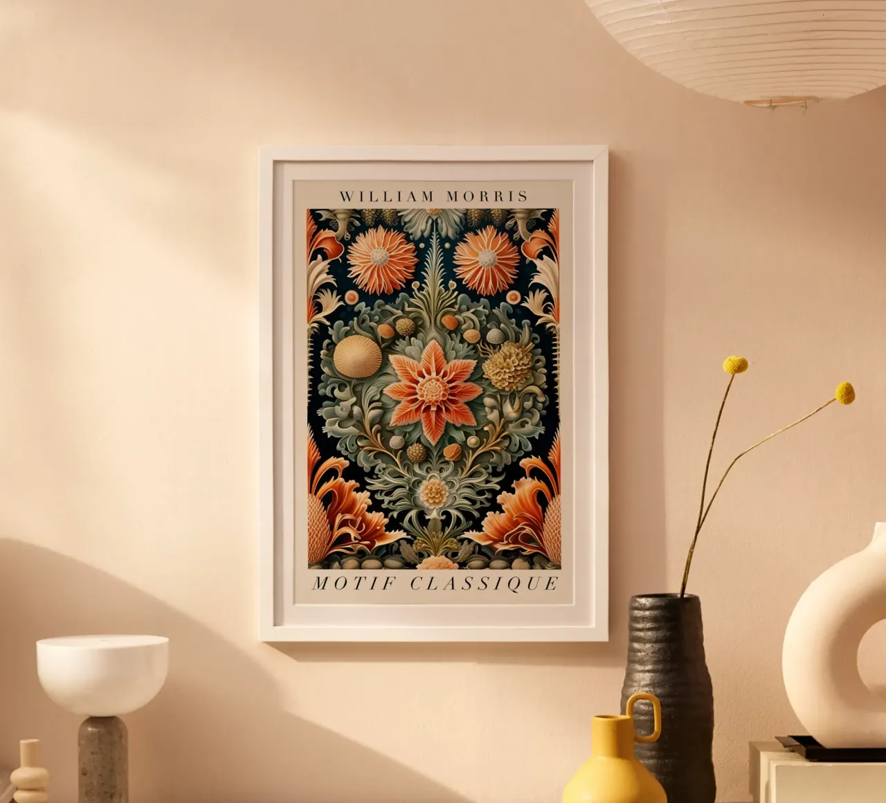 William Morris decoratief symmetrisch detail bloemen poster van komo store